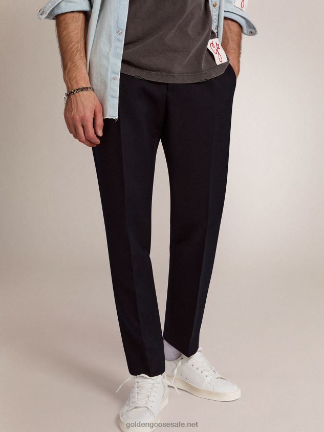 Collection Milano pants in dark blue wool FN20N825 Men Golden Goose