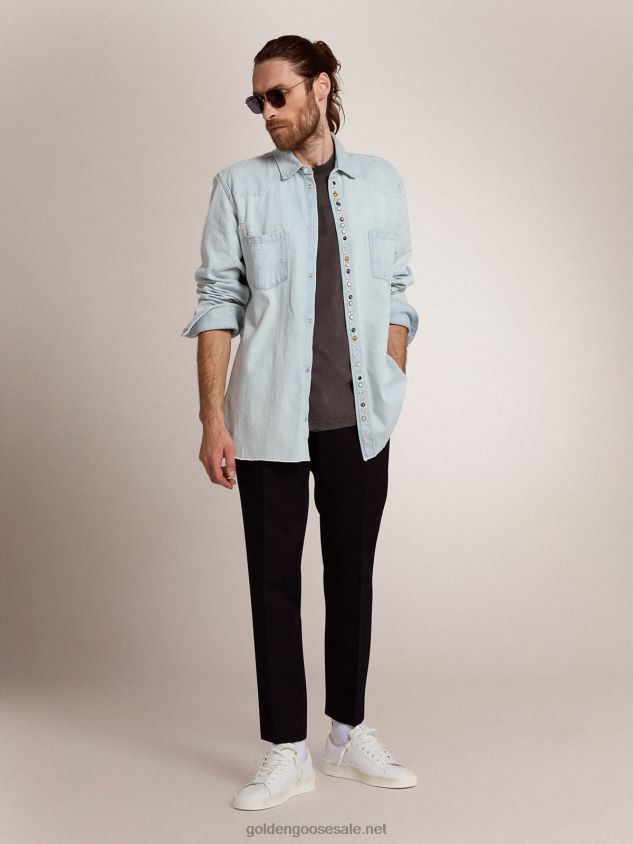Collection Milano pants in dark blue wool FN20N825 Men Golden Goose