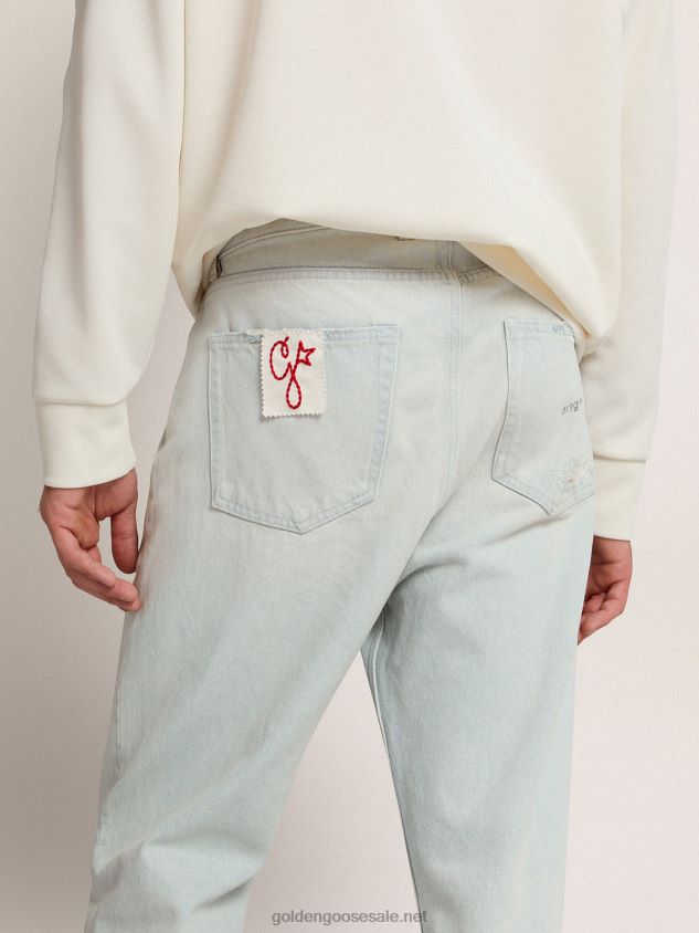 Collection bleached jeans with distressed treatment FN20N716 Men Golden Goose