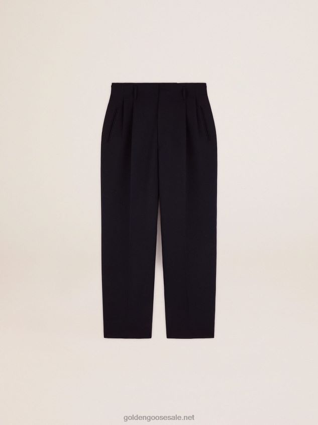 Collection wide leg pants in dark blue wool FN20N826 Men Golden Goose