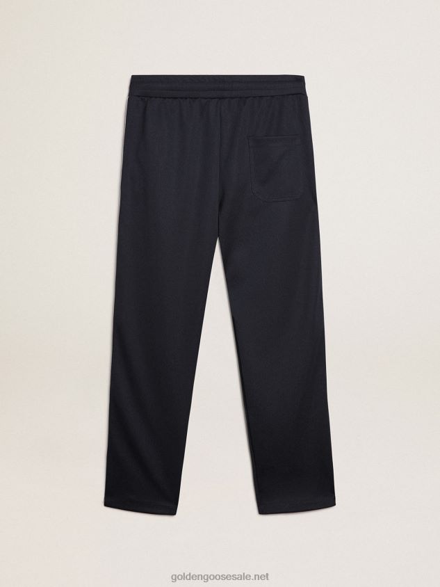 Dark blue joggers with contrasting strip and stars FN20N701 Men Golden Goose