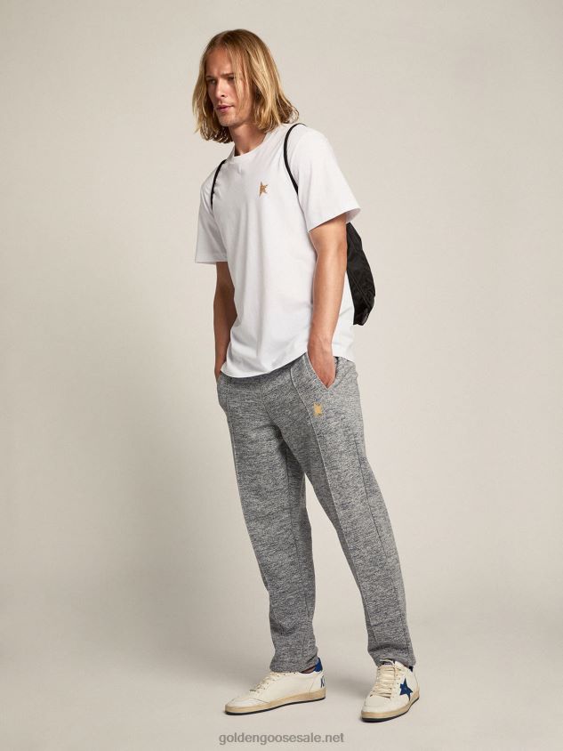 Gray joggers with gold star on the front FN20N778 Men Golden Goose