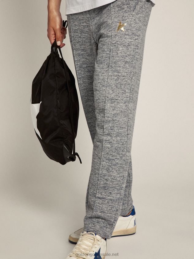 Gray joggers with gold star on the front FN20N778 Men Golden Goose