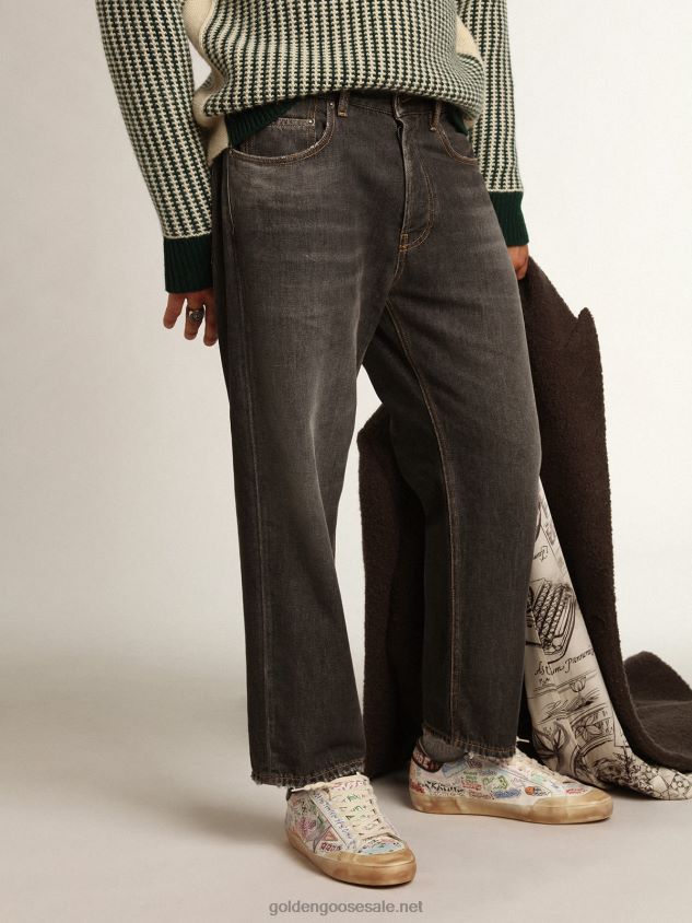 Journey Collection stonewashed-effect black Cory jeans FN20N801 Men Golden Goose