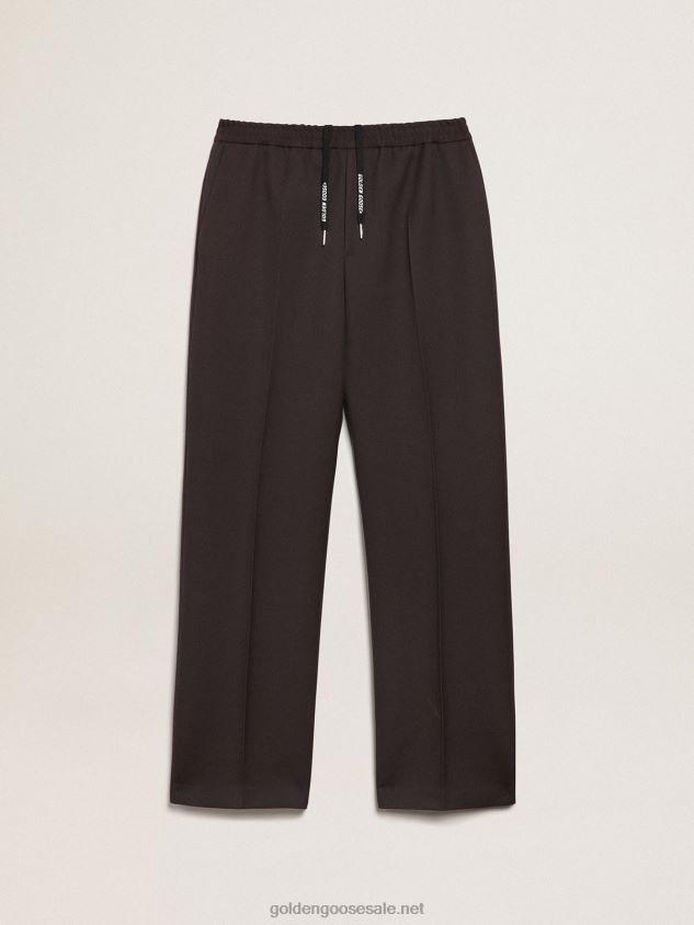 Licorice-colored Journey Collection wide-leg jogging pants FN20N746 Men Golden Goose