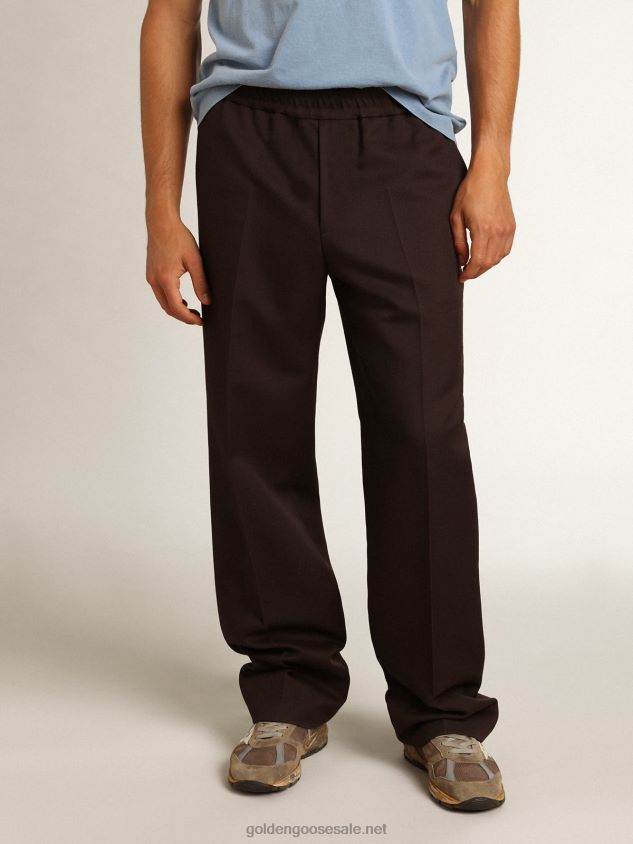 Licorice-colored Journey Collection wide-leg jogging pants FN20N746 Men Golden Goose