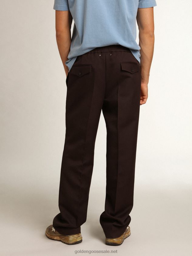 Licorice-colored Journey Collection wide-leg jogging pants FN20N746 Men Golden Goose