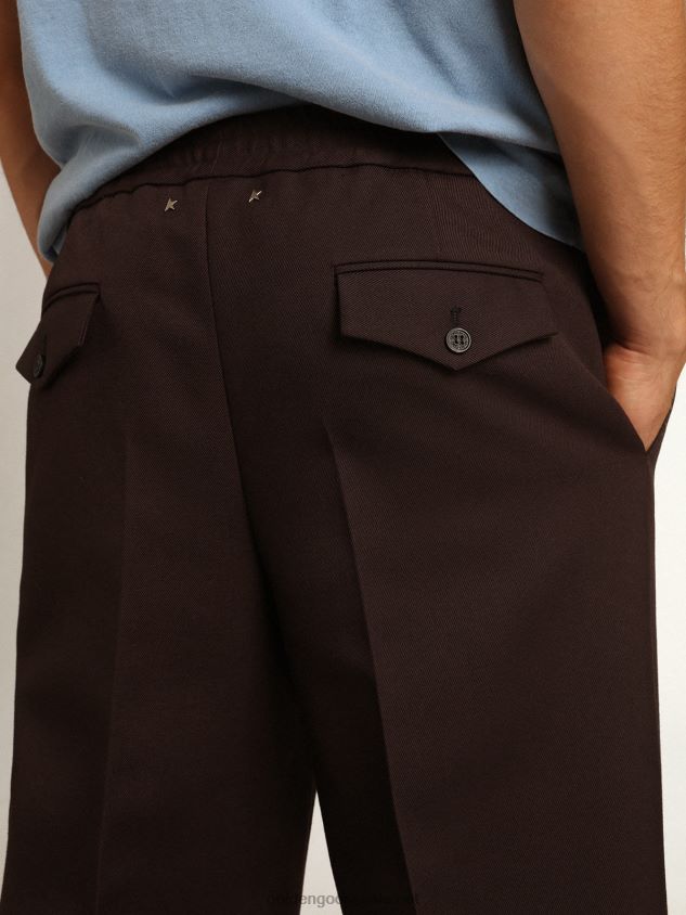 Licorice-colored Journey Collection wide-leg jogging pants FN20N746 Men Golden Goose