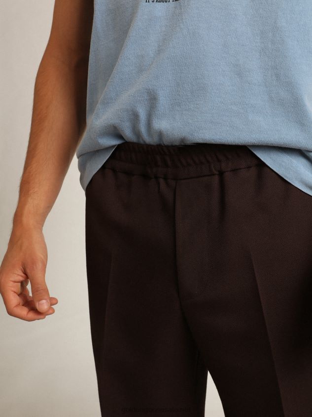 Licorice-colored Journey Collection wide-leg jogging pants FN20N746 Men Golden Goose