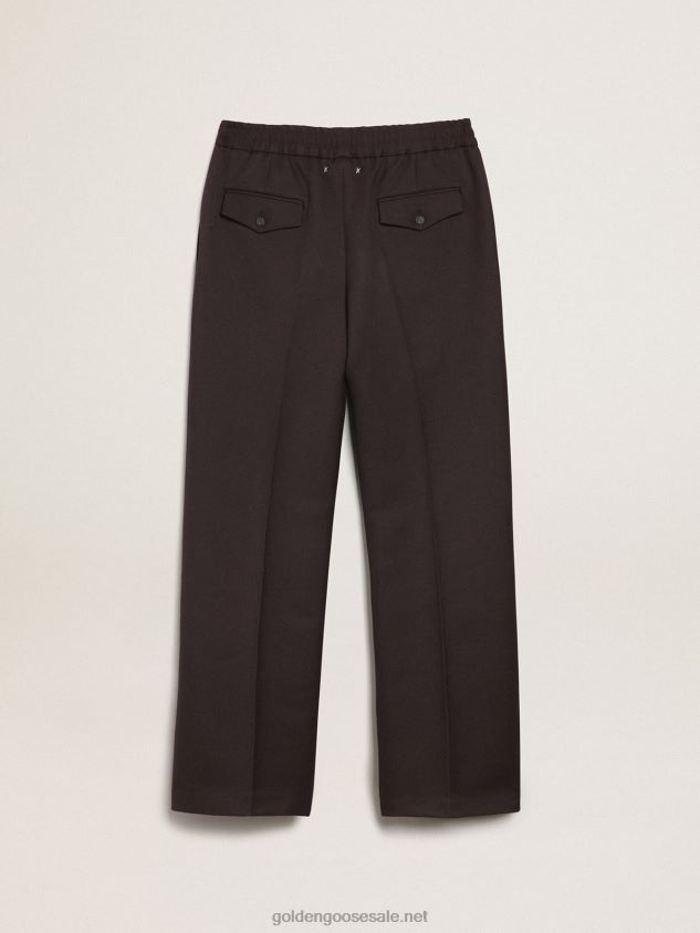 Licorice-colored Journey Collection wide-leg jogging pants FN20N746 Men Golden Goose
