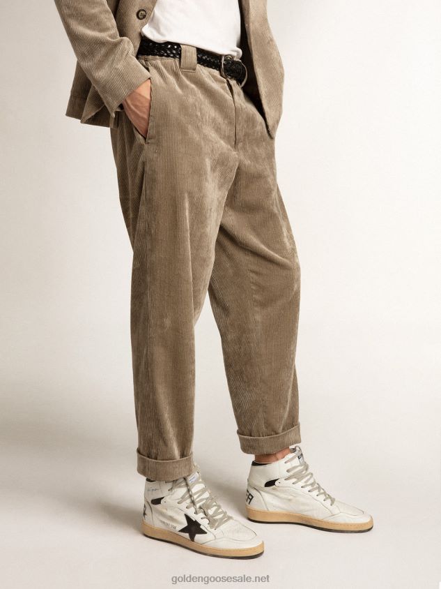 Light beige corduroy pants FN20N782 Men Golden Goose