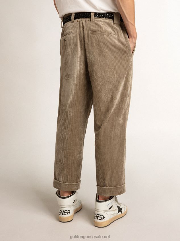Light beige corduroy pants FN20N782 Men Golden Goose
