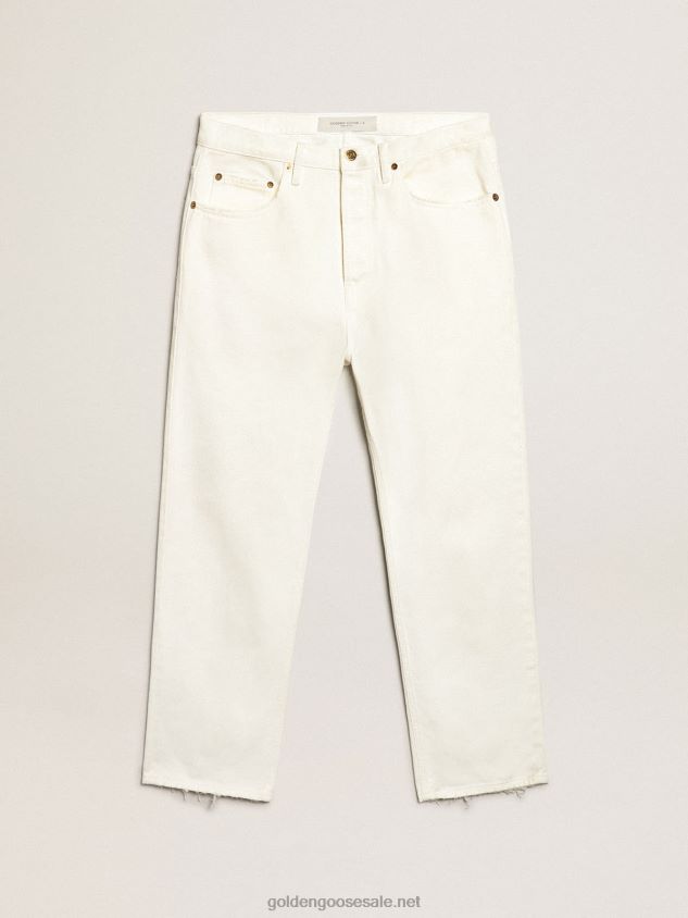 Stonewashed-effect white jeans FN20N787 Men Golden Goose
