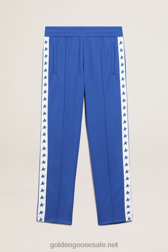 bright blue joggers with stars on the sides FN20N737 Men Golden Goose