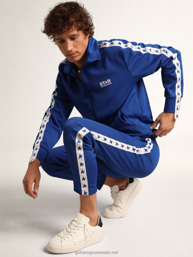 bright blue joggers with stars on the sides FN20N737 Men Golden Goose