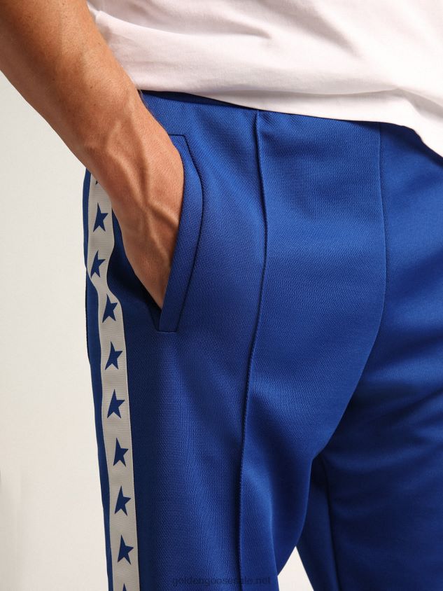 bright blue joggers with stars on the sides FN20N737 Men Golden Goose