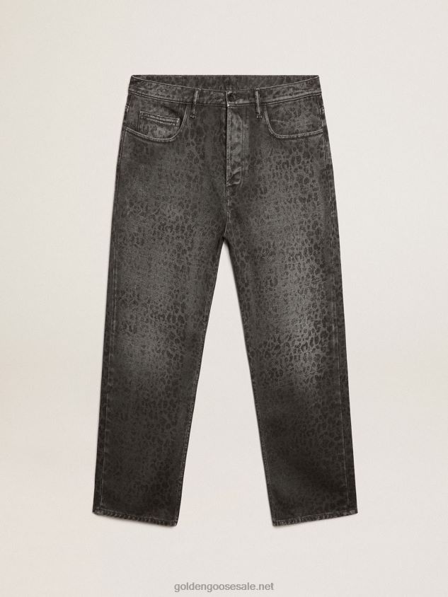 gray jeans with leopard print FN20N800 Men Golden Goose