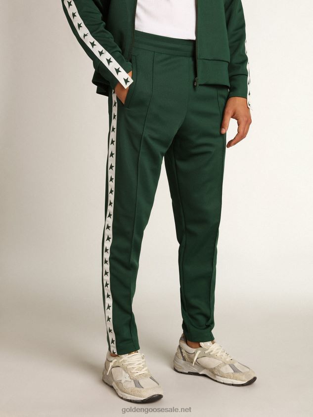 green joggers with stars on the sides FN20N710 Men Golden Goose
