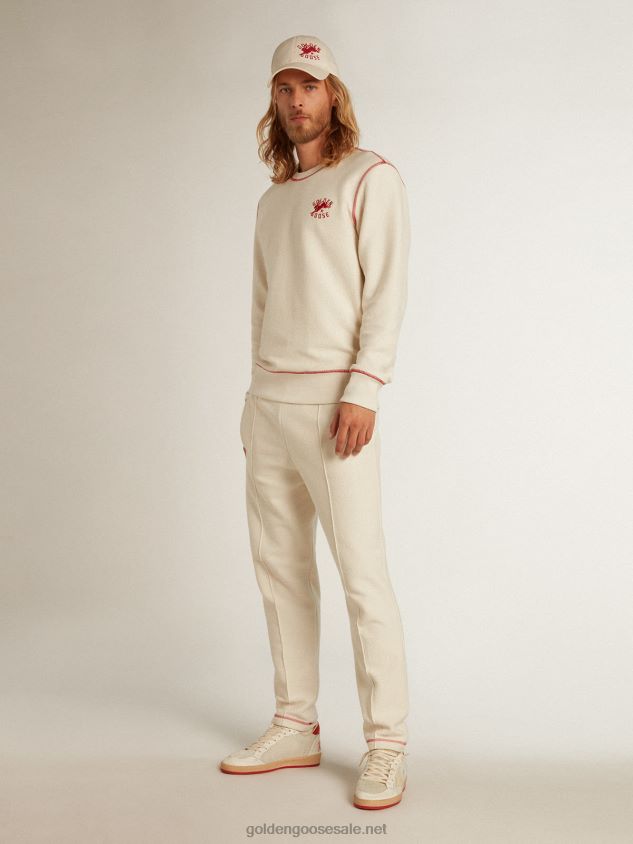 heritage white joggers with CNY logo FN20N802 Men Golden Goose