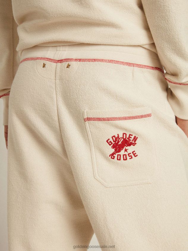 heritage white joggers with CNY logo FN20N802 Men Golden Goose