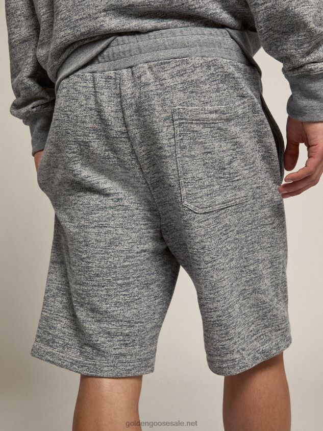 melange gray Bermuda shorts with gold star FN20N748 Men Golden Goose