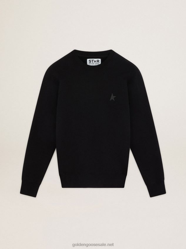 Black Archibald Star Collection sweatshirt with tone-on-tone star on the front FN20N709 Men Golden Goose