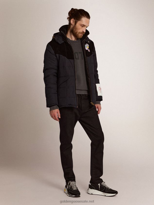 Collection sweatshirt with logo in anthracite gray with a distressed treatment FN20N694 Men Golden Goose