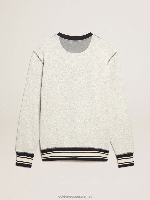 Gray round-neck sweatshirt with lettering FN20N785 Men Golden Goose