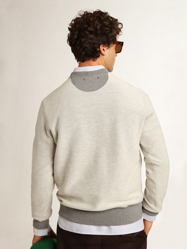 Melange-gray Collection sweatshirt with green Golden print FN20N753 Men