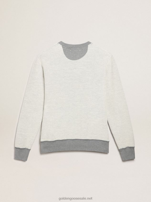 Melange-gray Collection sweatshirt with green Golden print FN20N753 Men