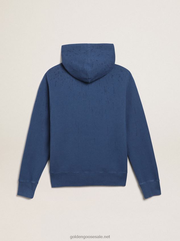 Midshipman-blue Journey Collection sweatshirt with Golden 78 lettering and rain-effect treatment FN20N739 Men
