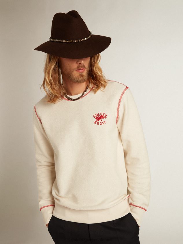 heritage white sweatshirt with CNY logo FN20N786 Men Golden Goose