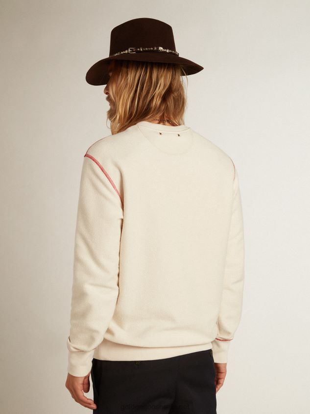 heritage white sweatshirt with CNY logo FN20N786 Men Golden Goose