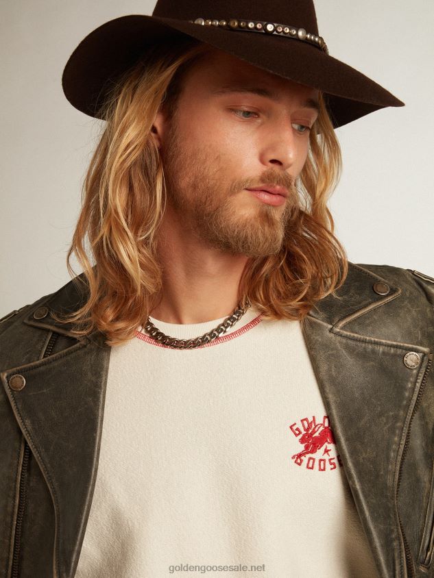 heritage white sweatshirt with CNY logo FN20N786 Men Golden Goose