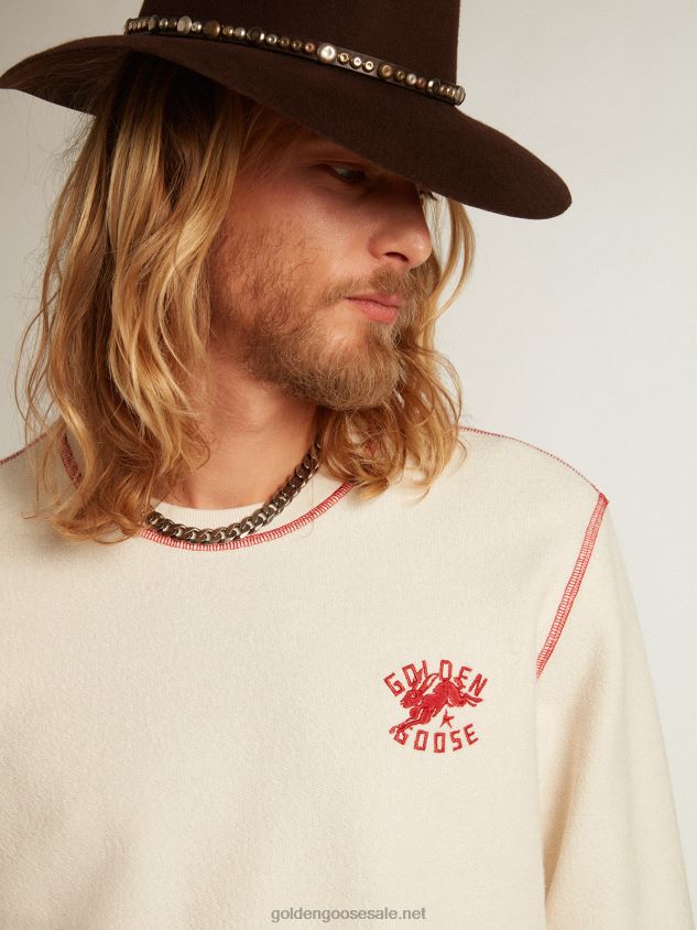 heritage white sweatshirt with CNY logo FN20N786 Men Golden Goose
