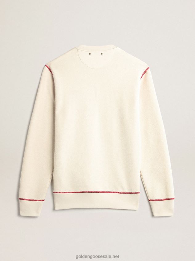 heritage white sweatshirt with CNY logo FN20N786 Men Golden Goose