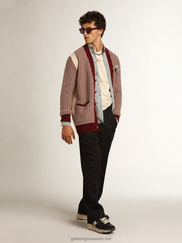 Journey Collection shirt with aqua stripes FN20N750 Men Golden Goose