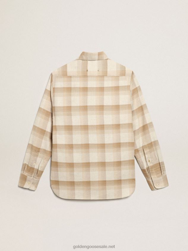 Pepper and dark sand slim-fit shirt FN20N807 Men Golden Goose