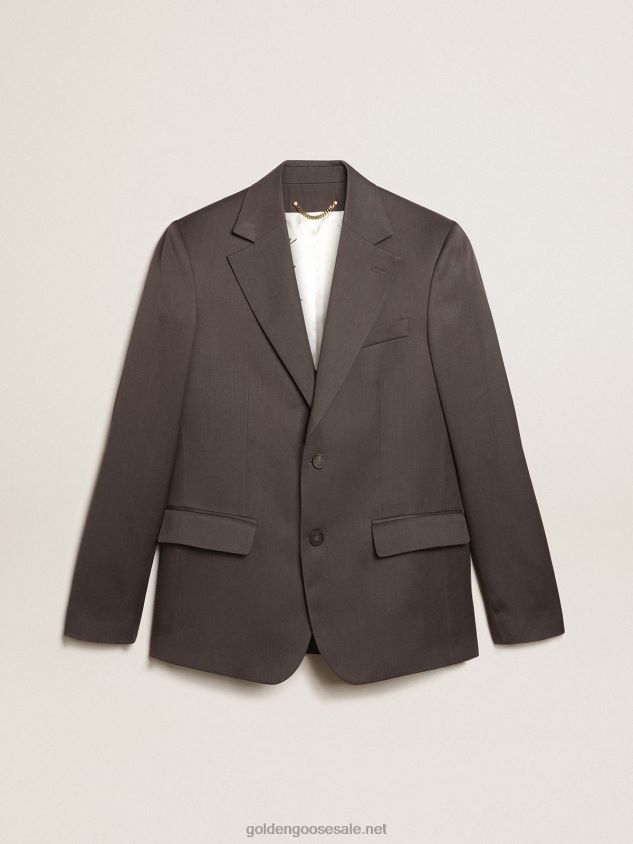 Single-breasted blazer in gray wool FN20N799 Men Golden Goose
