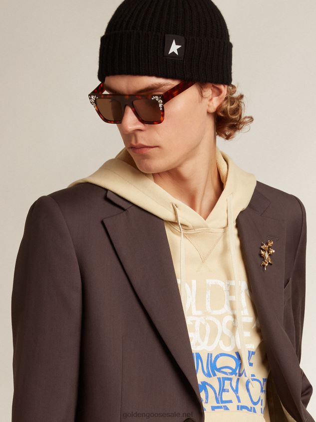 Single-breasted blazer in gray wool FN20N799 Men Golden Goose
