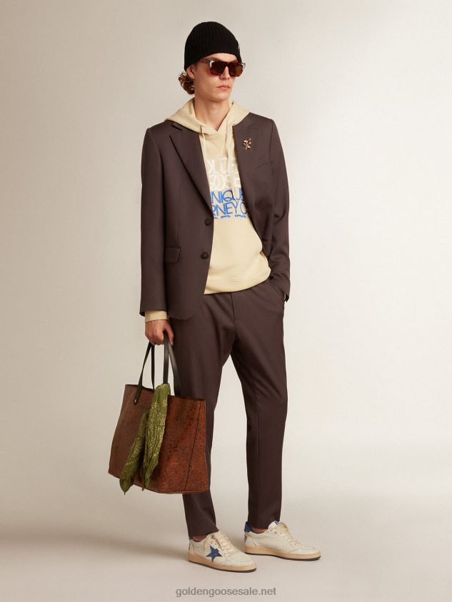 Single-breasted blazer in gray wool FN20N799 Men Golden Goose