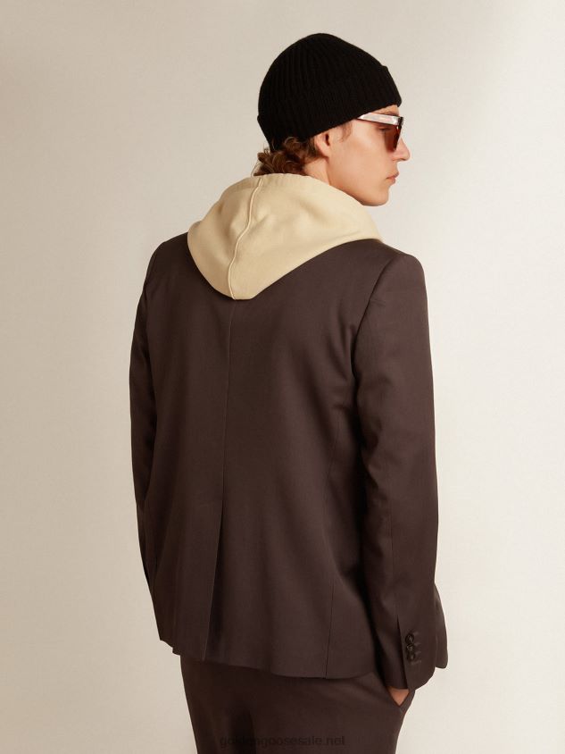 Single-breasted blazer in gray wool FN20N799 Men Golden Goose