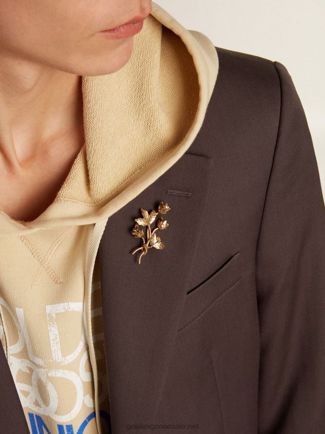 Single-breasted blazer in gray wool FN20N799 Men Golden Goose