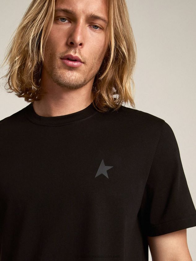 Black Star Collection T-shirt with tone-on-tone star on the front FN20N752 Men Golden Goose