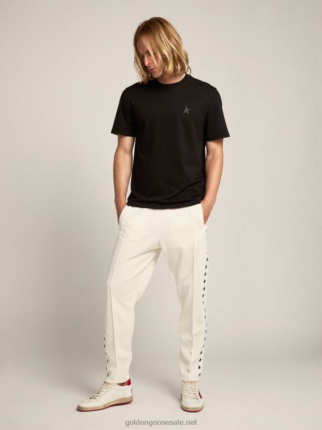 Black Star Collection T-shirt with tone-on-tone star on the front FN20N752 Men Golden Goose