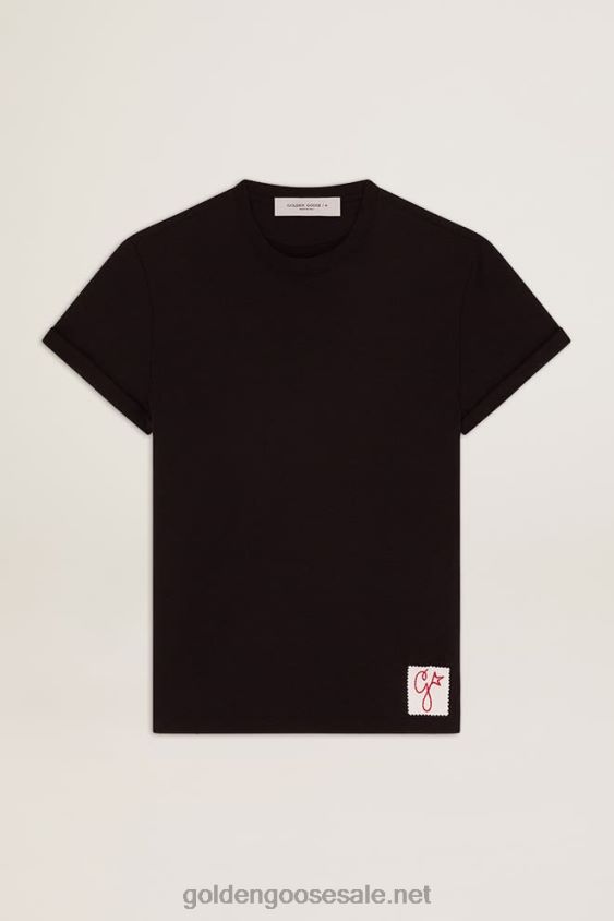 Collection distressed T-shirt in vintage black FN20N824 Men Golden Goose