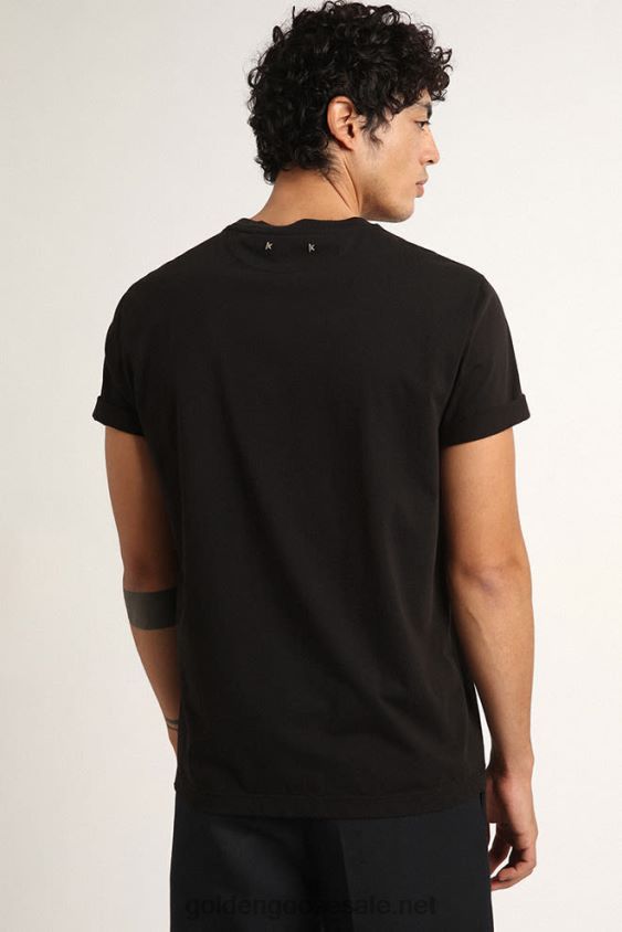 Collection distressed T-shirt in vintage black FN20N824 Men Golden Goose