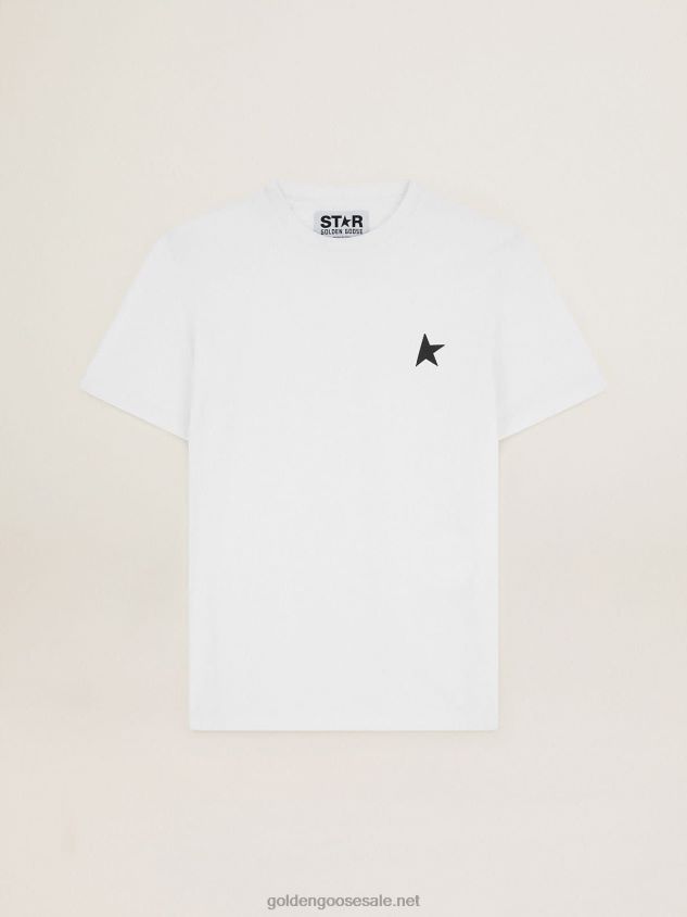 White Star Collection T-shirt with black star on the front FN20N697 Men Golden Goose