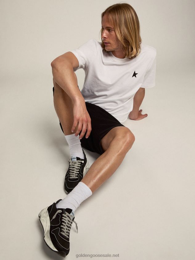 White Star Collection T-shirt with black star on the front FN20N697 Men Golden Goose