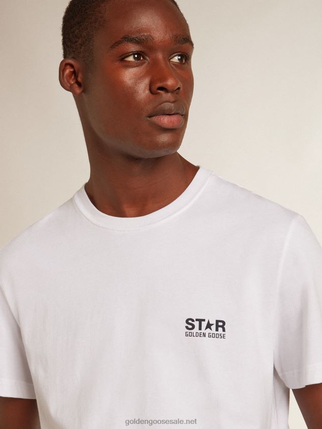 white T-shirt with dark blue star on the back FN20N797 Men Golden Goose
